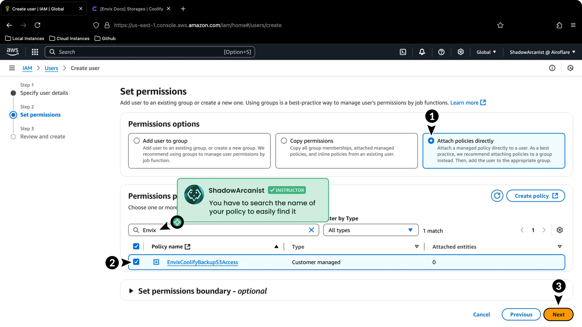 Screenshot of Aws