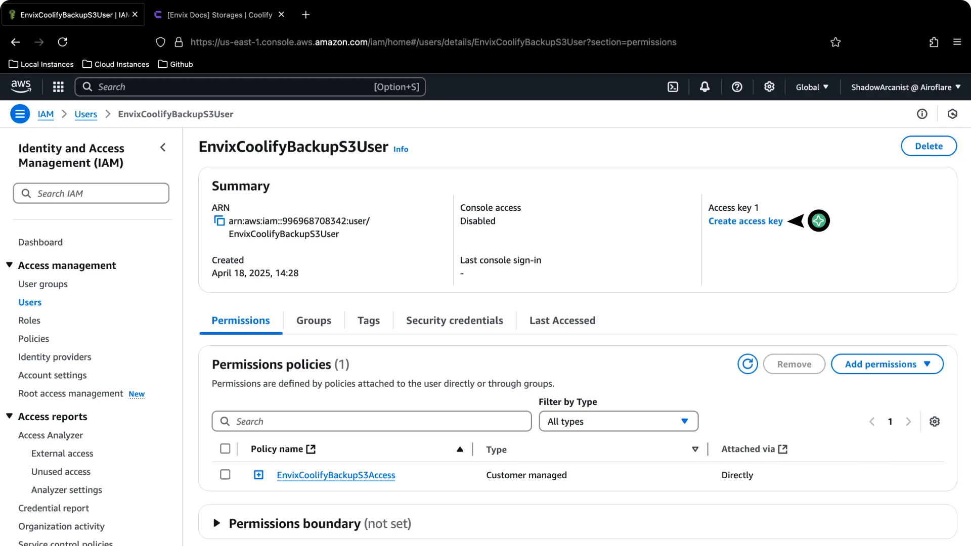 Screenshot of Aws