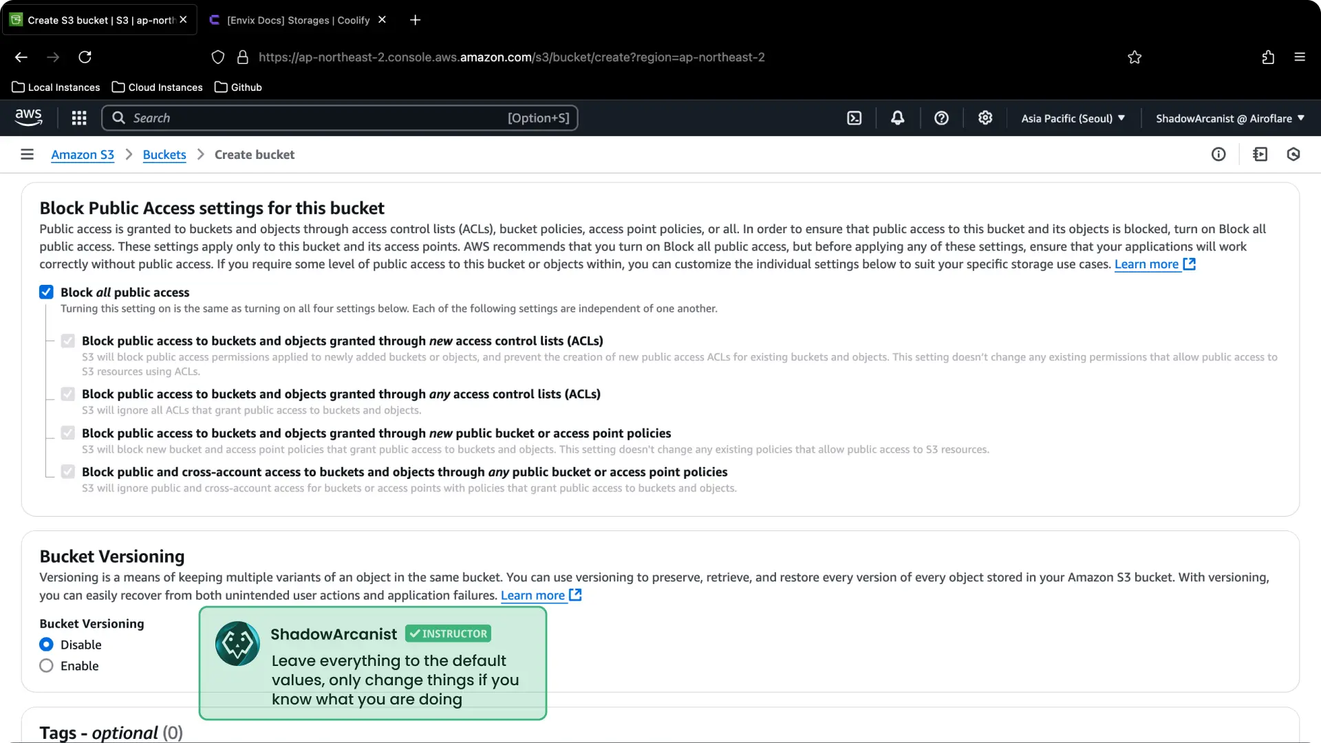 Screenshot of Aws