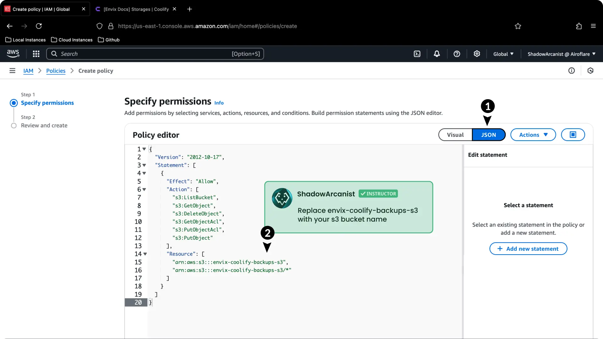 Screenshot of Aws