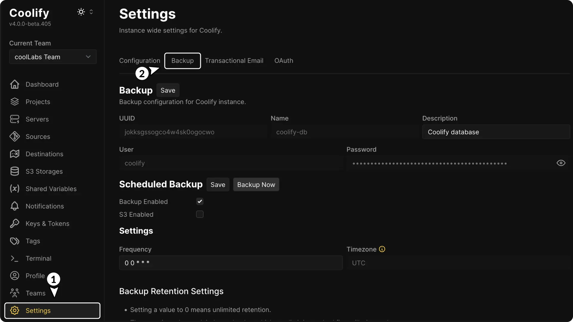 Screenshot of Backup Restore Devopsbee