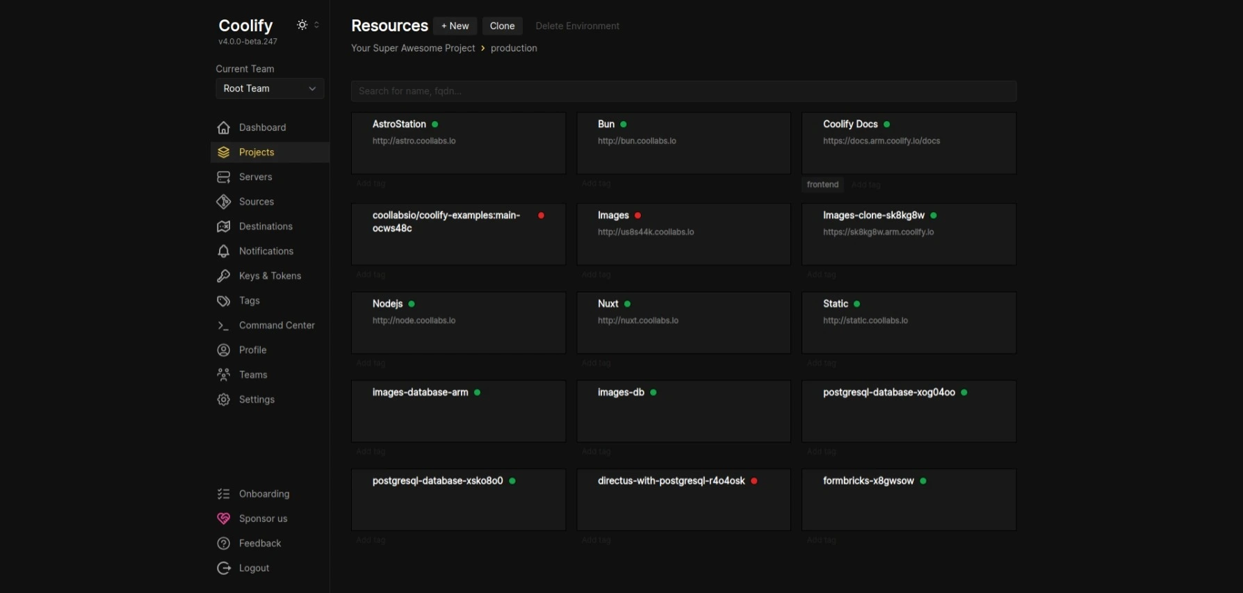 Devopsbee dashboard screenshot