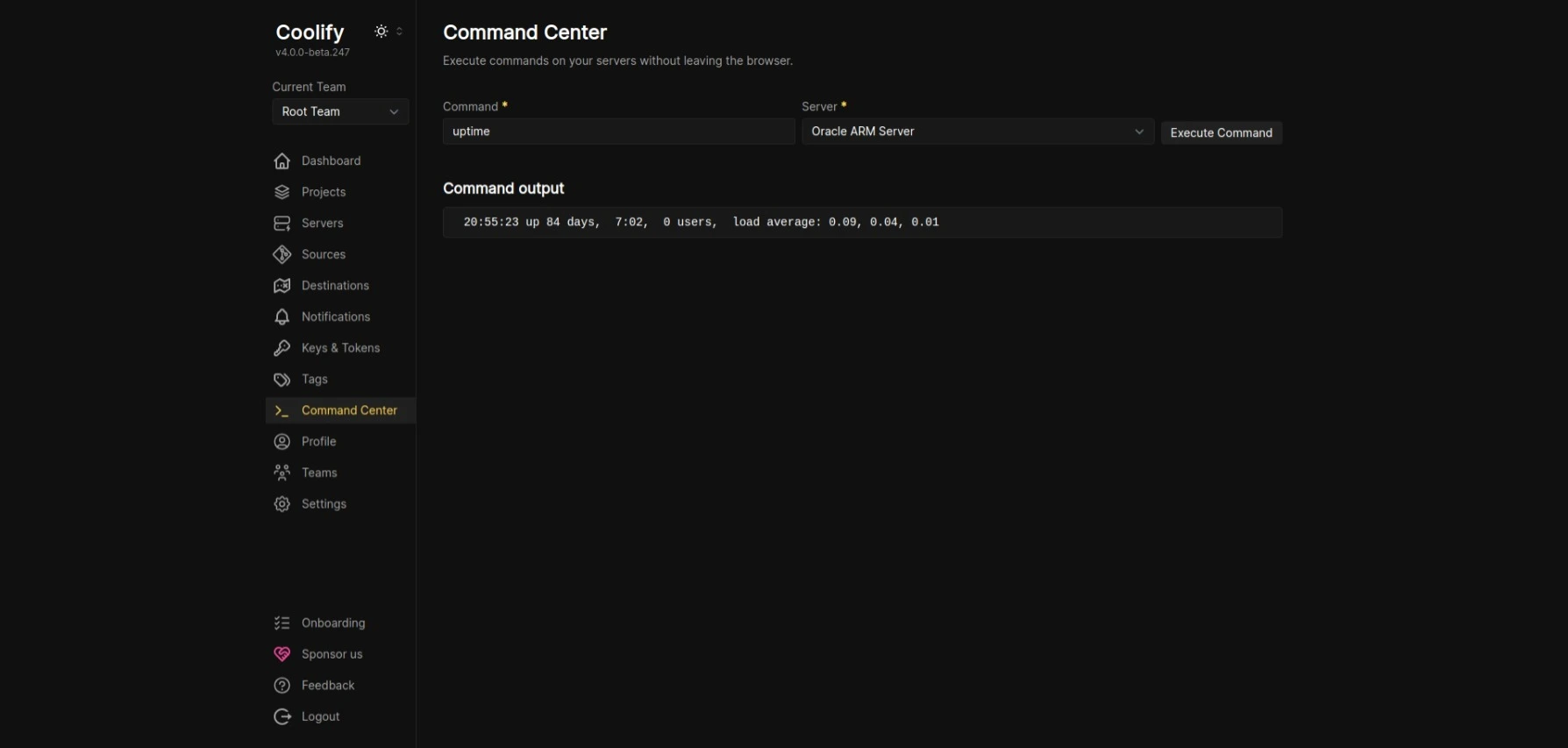 Devopsbee dashboard screenshot