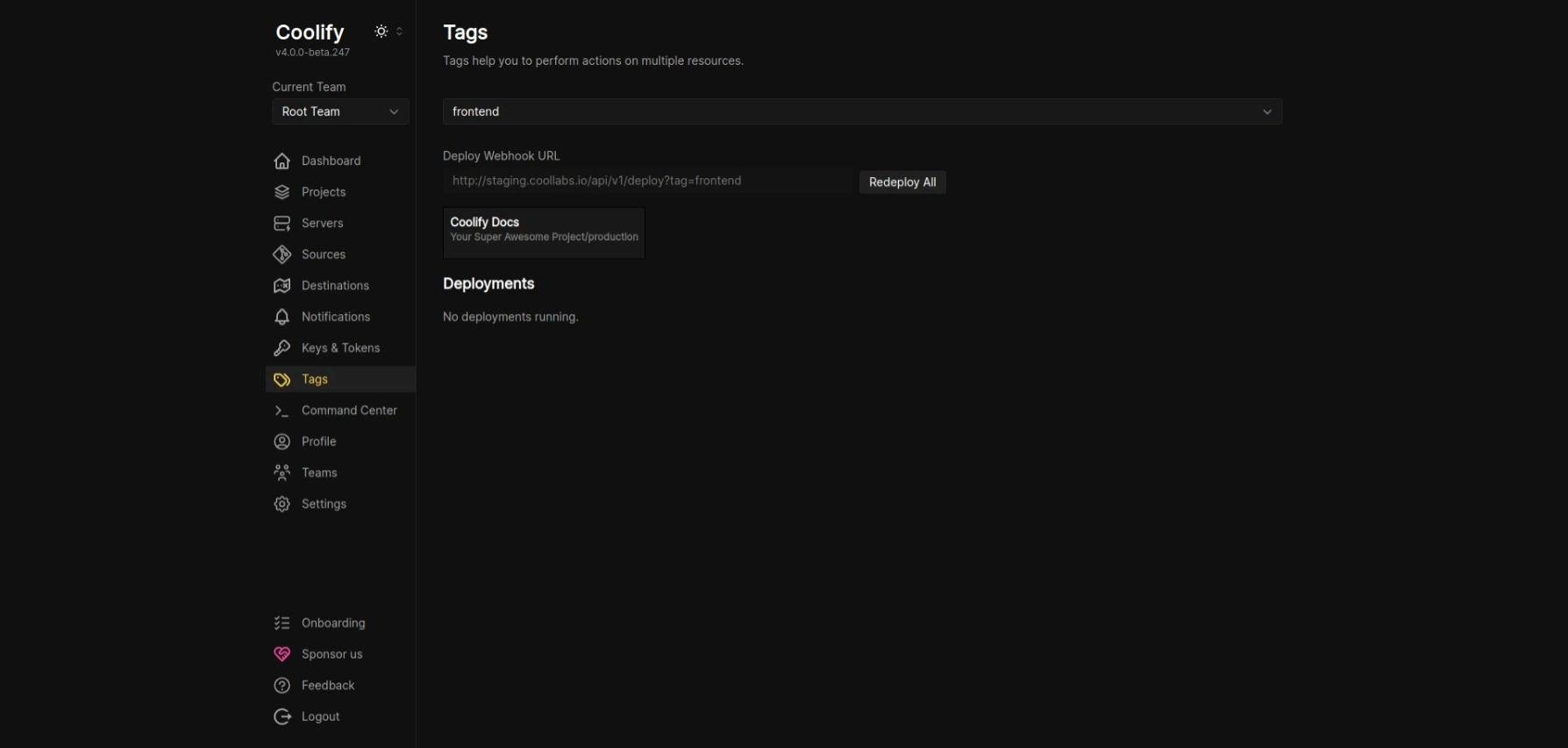Devopsbee dashboard screenshot