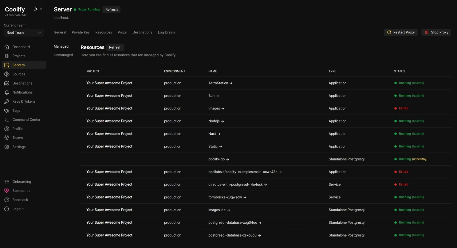 Devopsbee dashboard screenshot