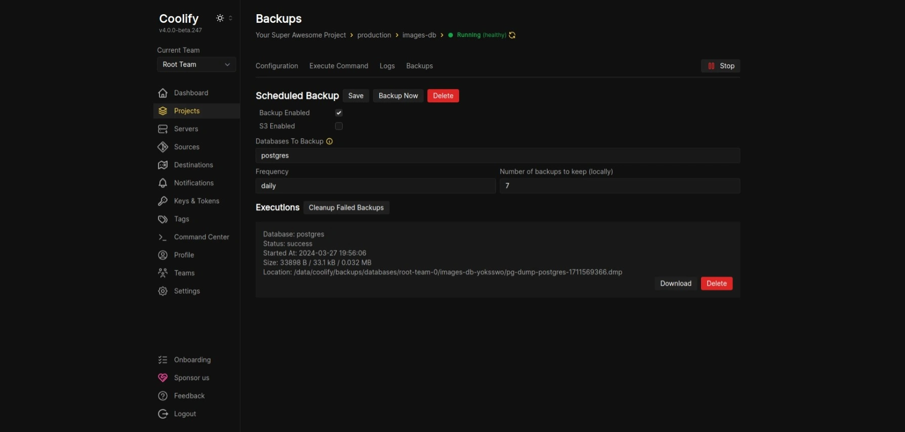 Devopsbee dashboard screenshot