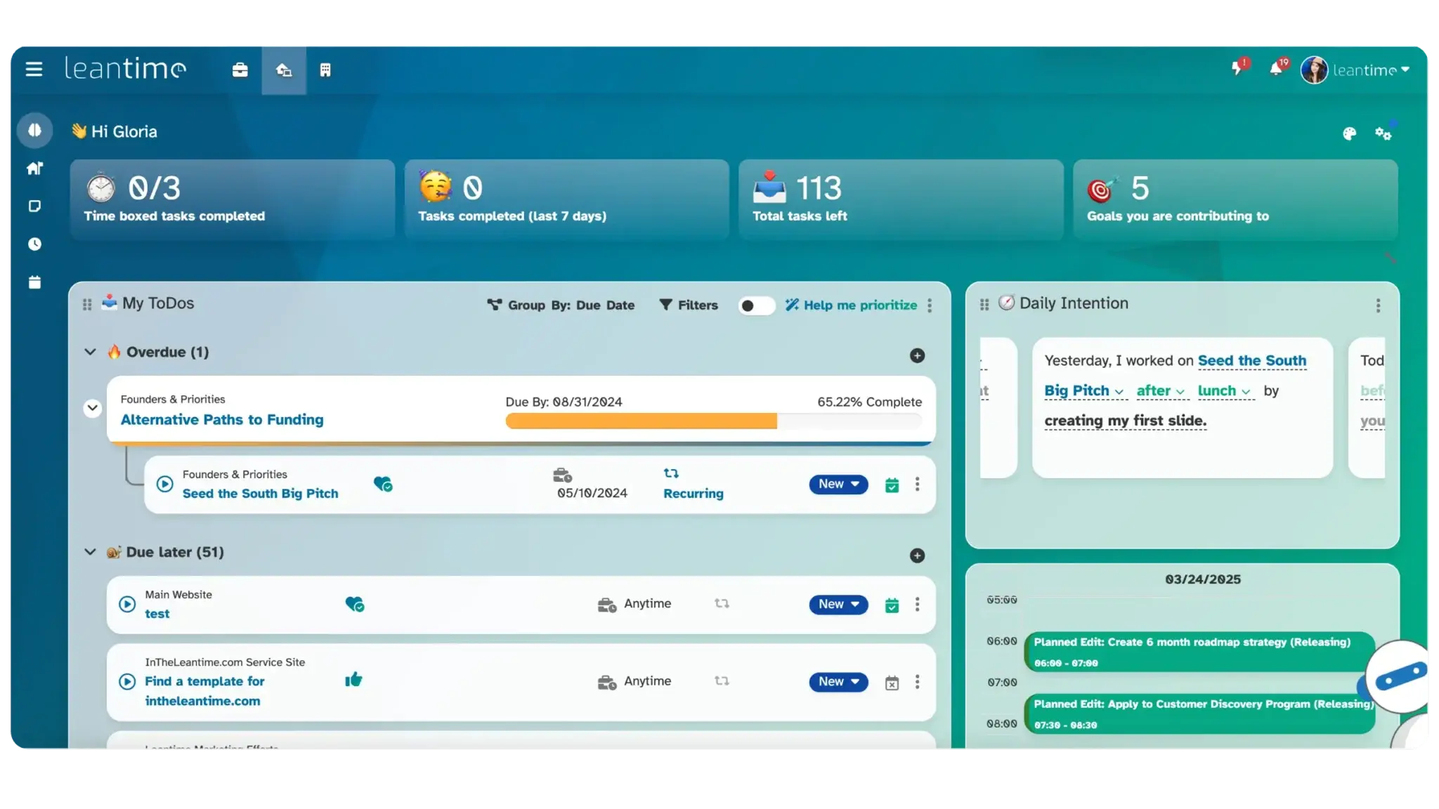 Leantime interface screenshot
