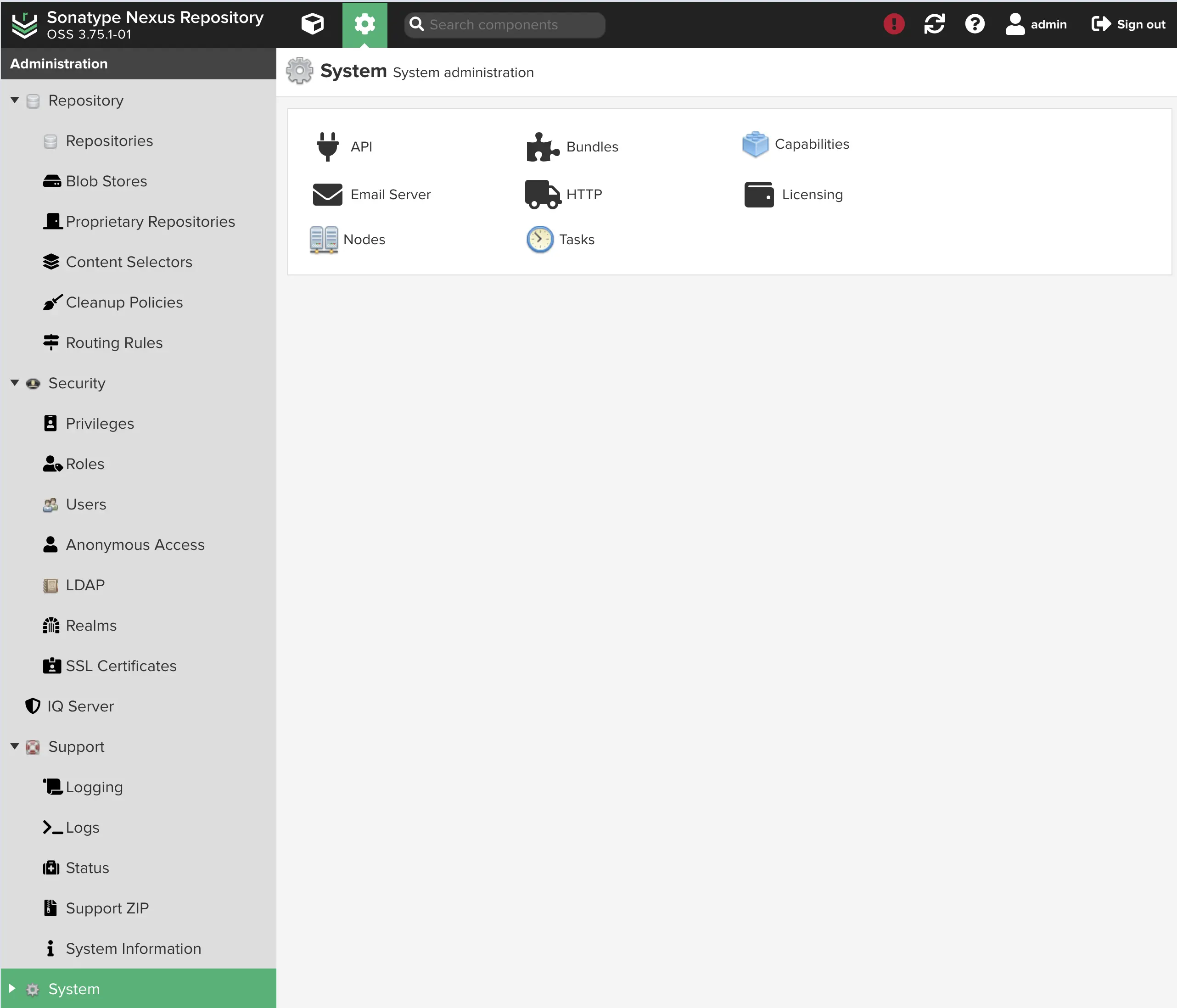 Nexus dashboard