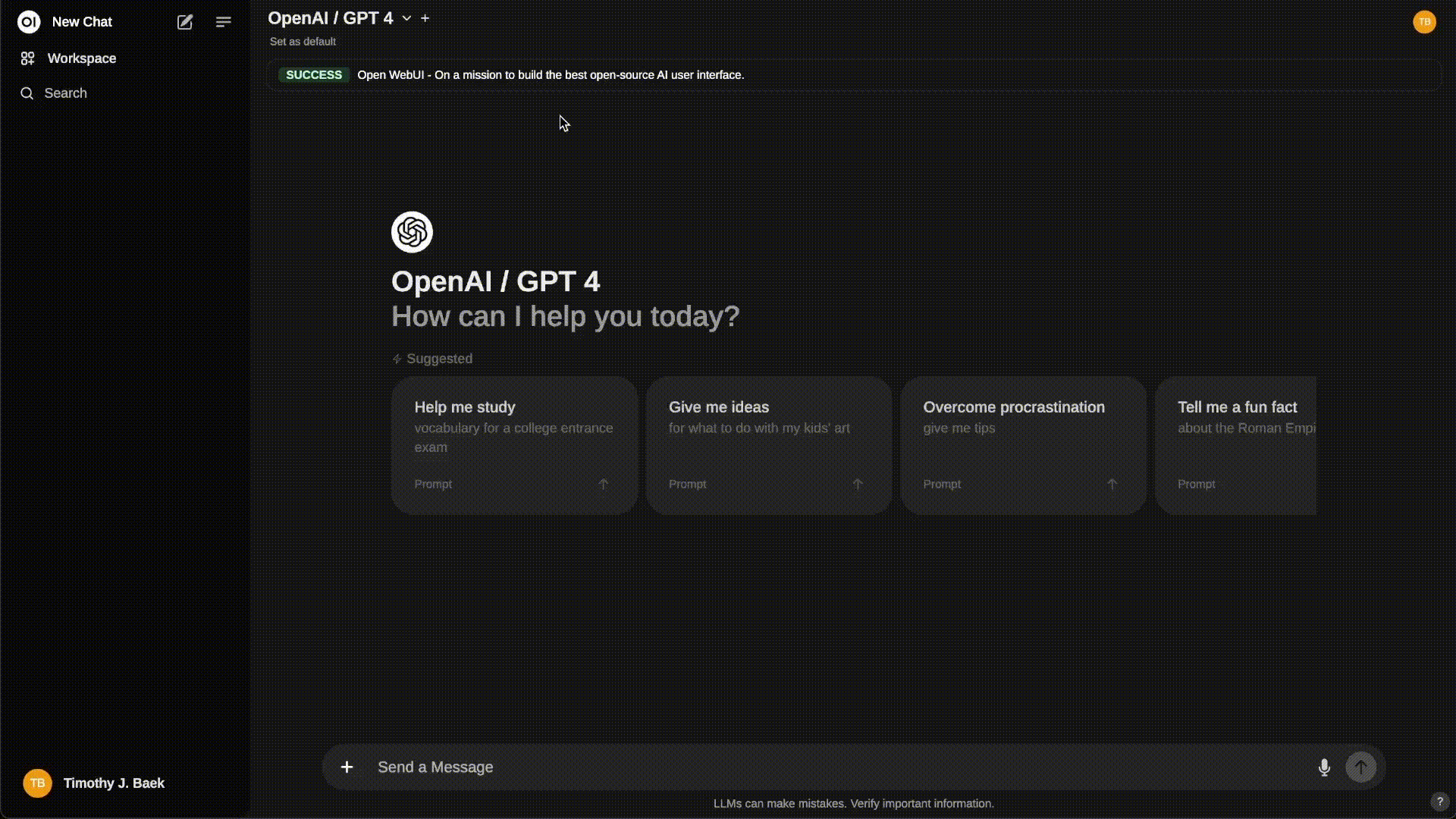 Ollama dashboard