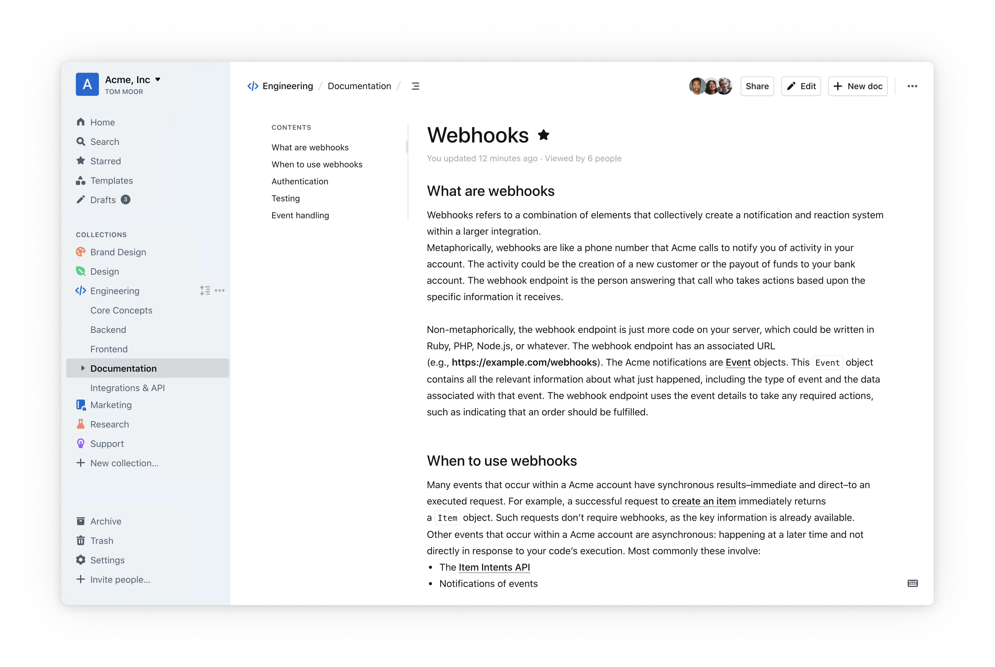 Outline dashboard
