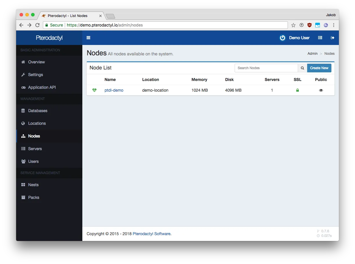 Wings node management in Panel
